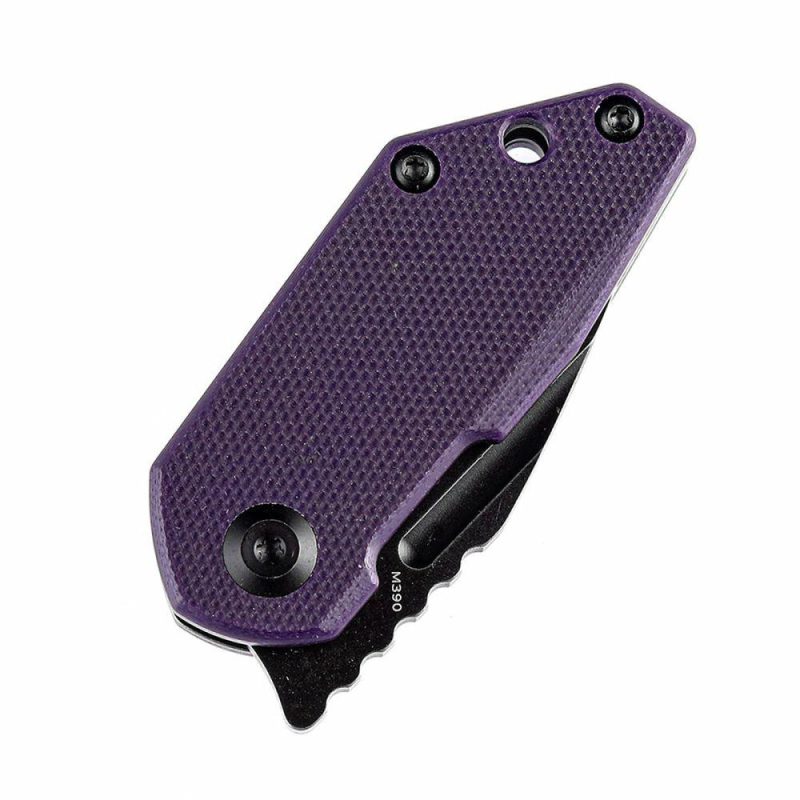 RIO Flipper Knife Purple G10 Handle (1.56” M390 Blade)4T5 Design-K3044A5 | Folding Pocket Knives