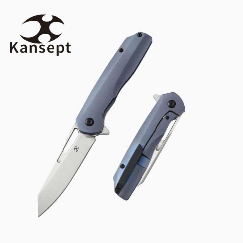 Shard K1006A8 CPM-S35VN Blade Blue Anodized Titanium Handle With Kim Ning Design | Folding Pocket Knives