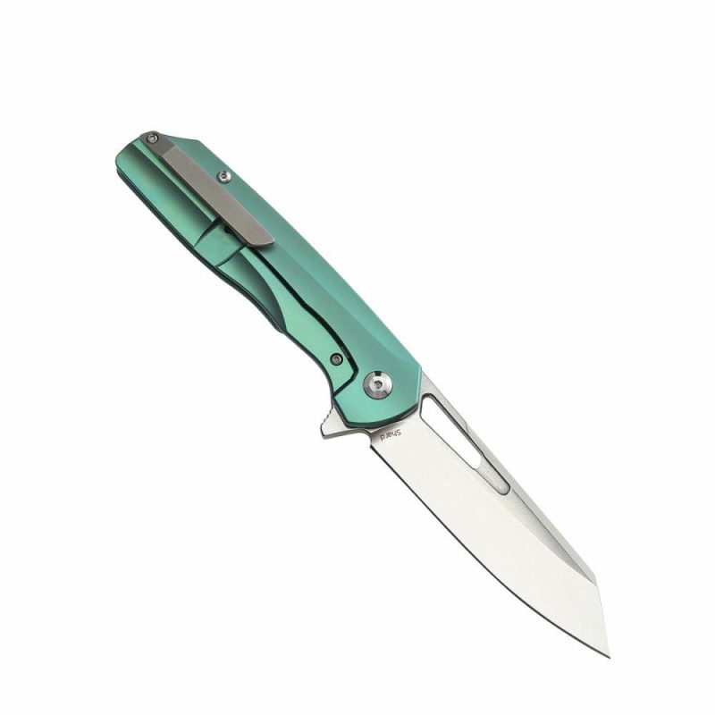 Shard Thumb Hole/Flipper Knife Anodized Copper Handle (3.50” CPM-S35VN Blade)Kim Ning Design-K1006A6 | Folding Pocket Knives