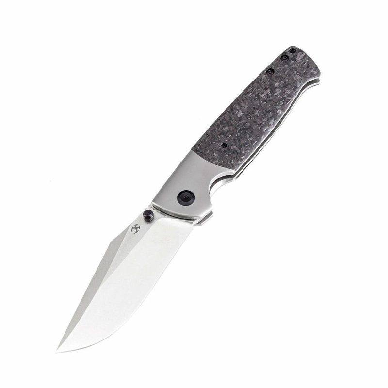 Shikari K1027A1 CPM-20CV Blade Shred Carbon Fiber Handle with Titanium Bolster Morgan Koens Dessign Black | Folding Pocket Knives