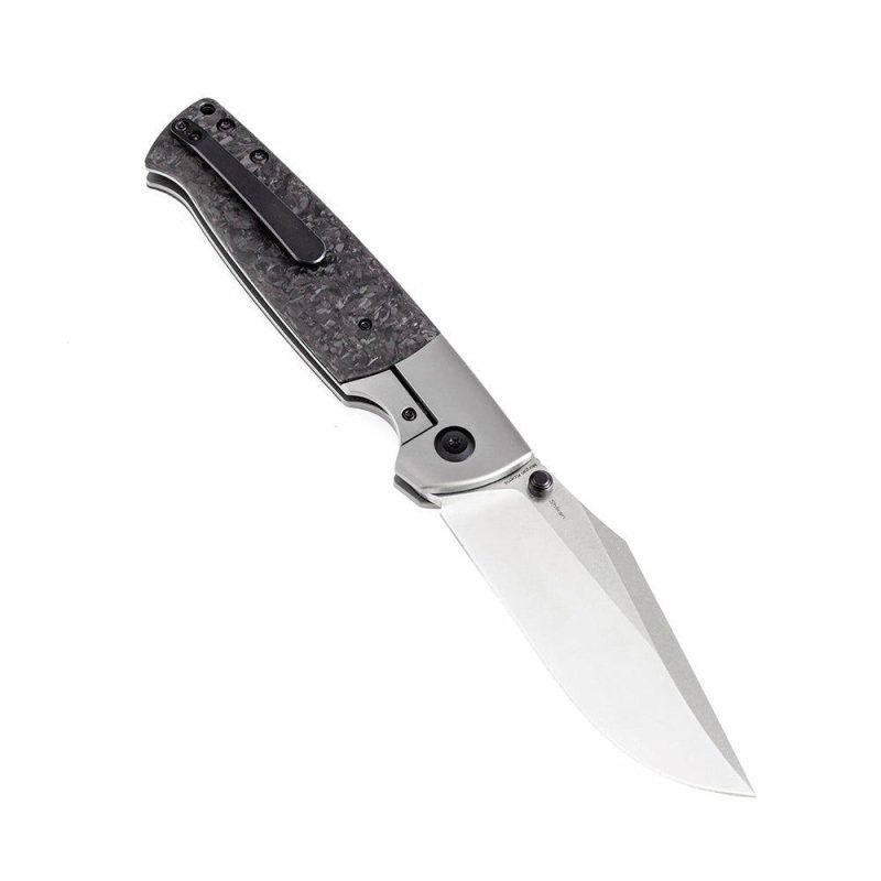 Shikari K1027A1 CPM-20CV Blade Shred Carbon Fiber Handle with Titanium Bolster Morgan Koens Dessign Black | Folding Pocket Knives