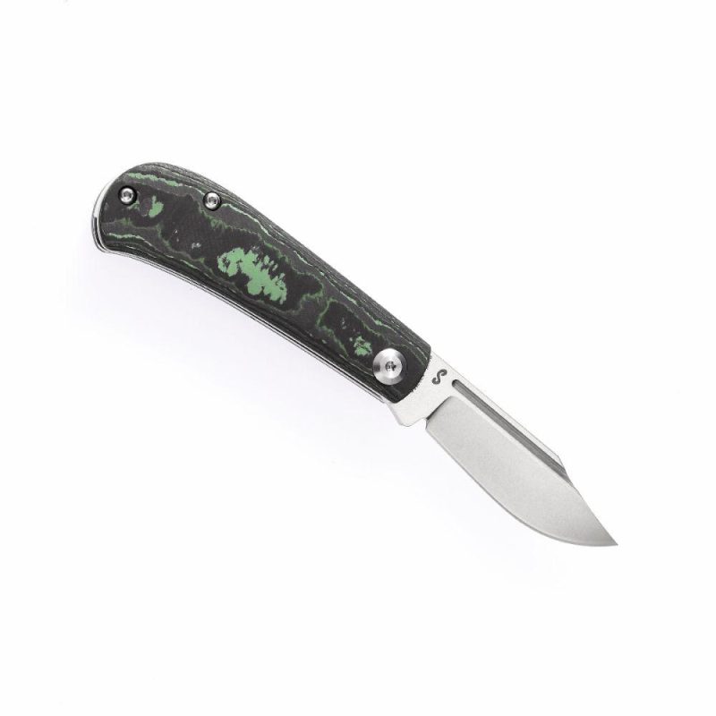 Slip Joint Lock Knife Jungle Wear Carbon Fiber Handle (2.9” CPM-S35VN Blade) Nick Swan Design-K2026S4 Green | Folding Pocket Knives