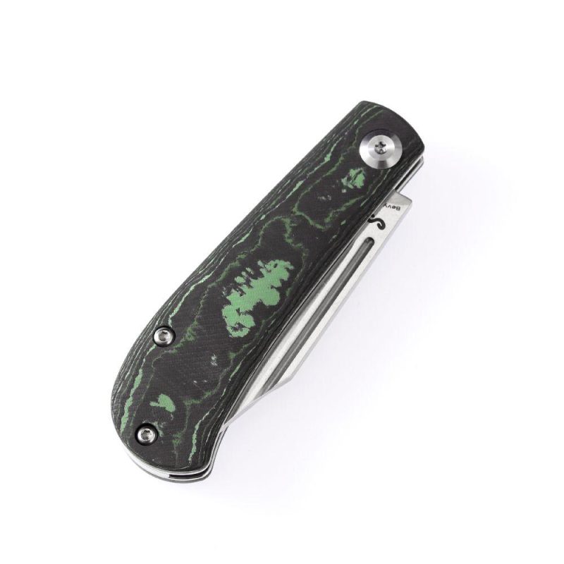 Slip Joint Lock Knife Jungle Wear Carbon Fiber Handle (2.9” CPM-S35VN Blade) Nick Swan Design-K2026S4 Green | Folding Pocket Knives