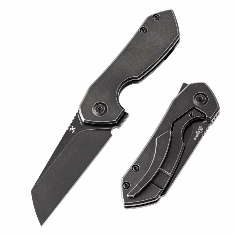 Steller Flipper Knife Black Ti-coated Titanium Handle (2.92”CPM-S35VN Blade) Matt Degnan Design -K2021A2 | Folding Pocket Knives