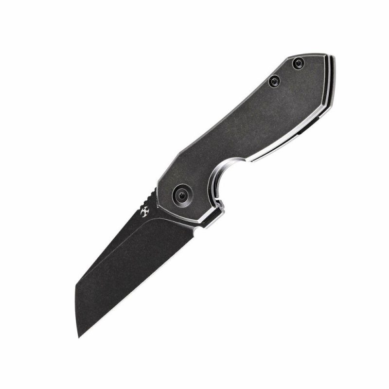 Steller Flipper Knife Black Ti-coated Titanium Handle (2.92”CPM-S35VN Blade) Matt Degnan Design -K2021A2 | Folding Pocket Knives