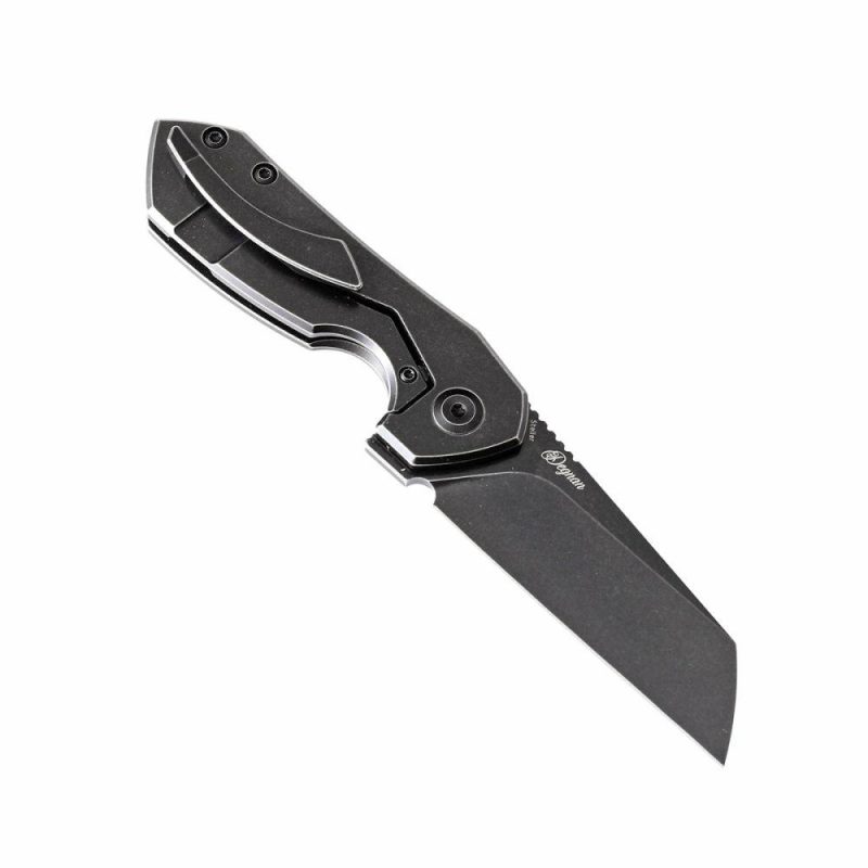 Steller Flipper Knife Black Ti-coated Titanium Handle (2.92”CPM-S35VN Blade) Matt Degnan Design -K2021A2 | Folding Pocket Knives