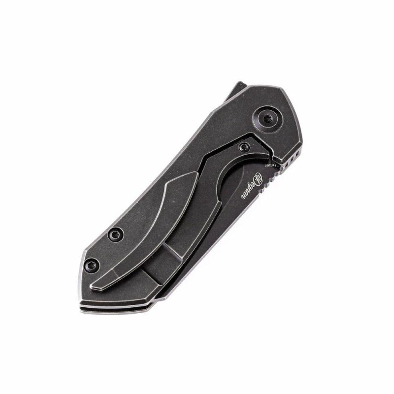 Steller Flipper Knife Black Ti-coated Titanium Handle (2.92”CPM-S35VN Blade) Matt Degnan Design -K2021A2 | Folding Pocket Knives