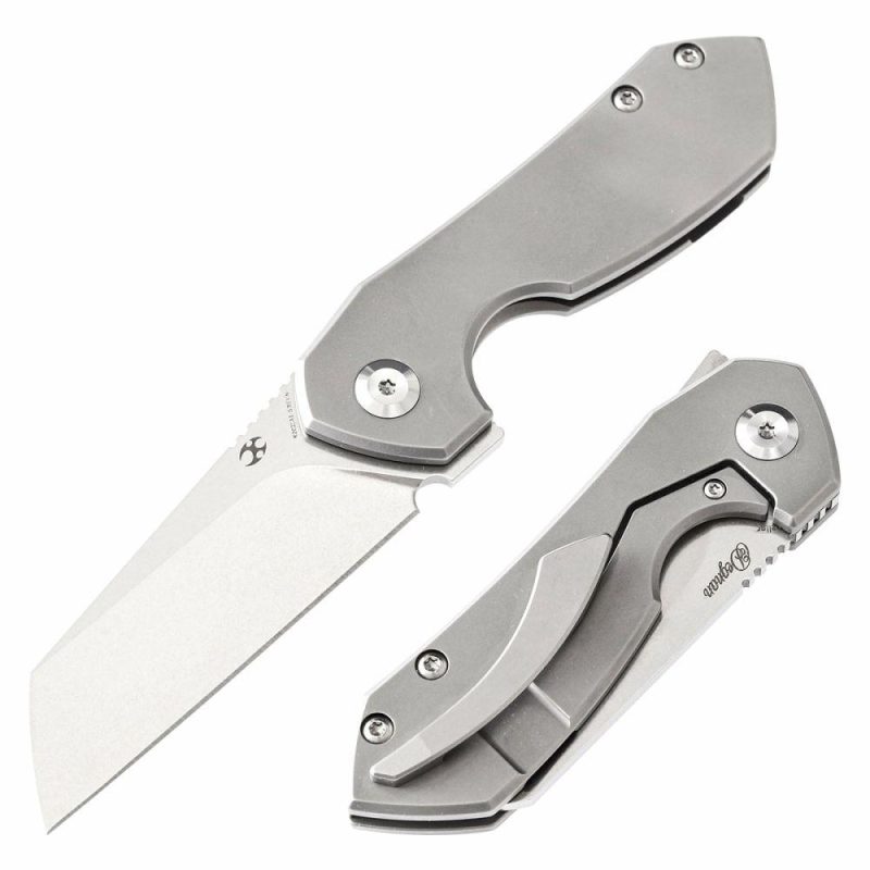 Steller K2021A1 CPM-S35VN Blade Titanium Handle with Matt Degnan Design | Folding Pocket Knives