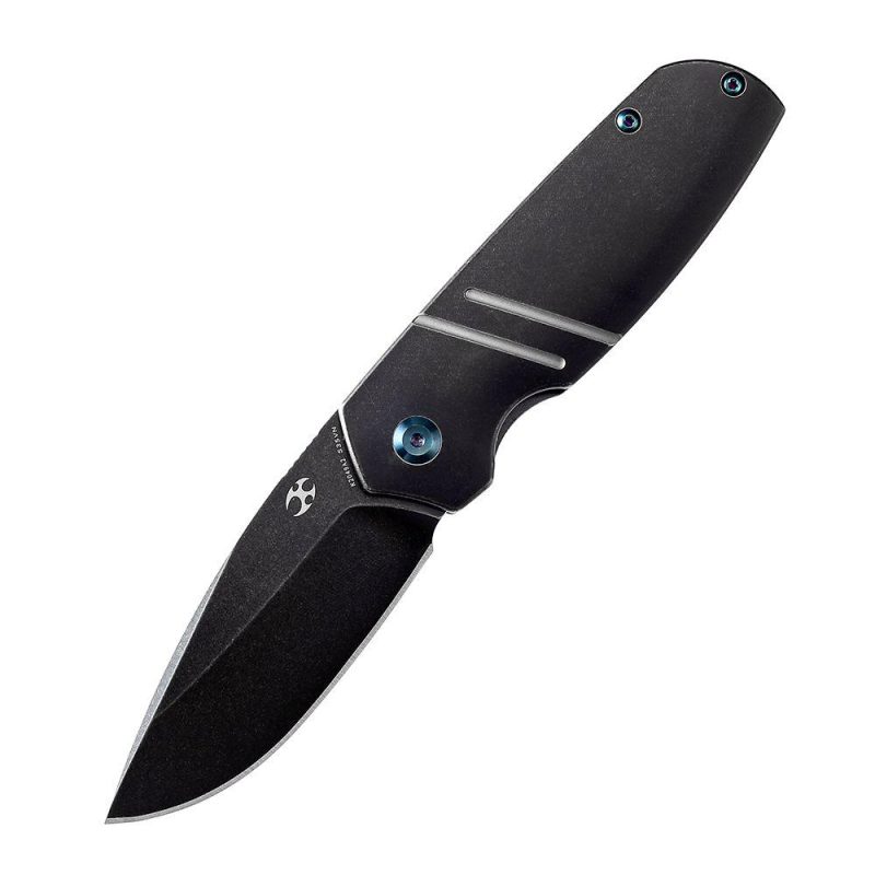 Turaco K2049A2 Black Stonewashed CPM-S5VN Blade Black Stonewashed Titanium Handle Jared Price Design Black | Folding Pocket Knives