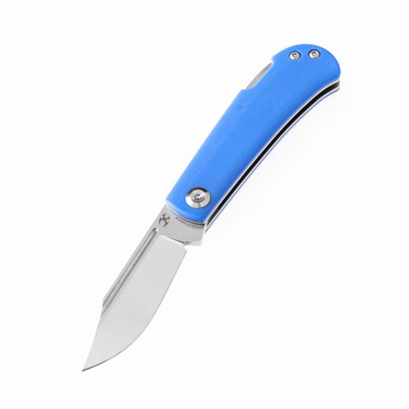 Wedge Back Lock Knife Blue G10 Handle (2.45” 154CM Blade) Nick Swan Design-T2026B7 Blue | Folding Pocket Knives