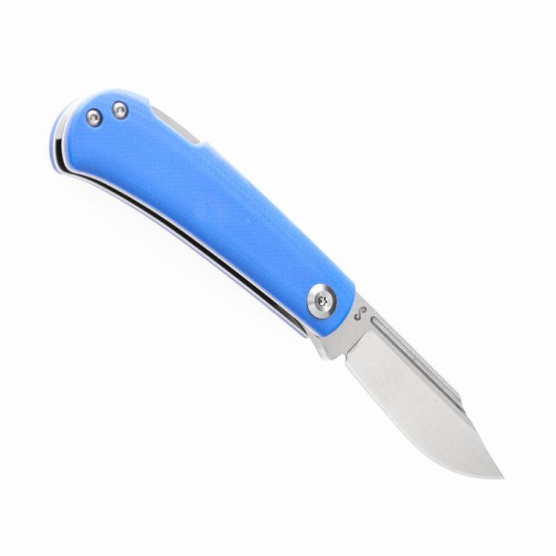 Wedge Back Lock Knife Blue G10 Handle (2.45” 154CM Blade) Nick Swan Design-T2026B7 Blue | Folding Pocket Knives