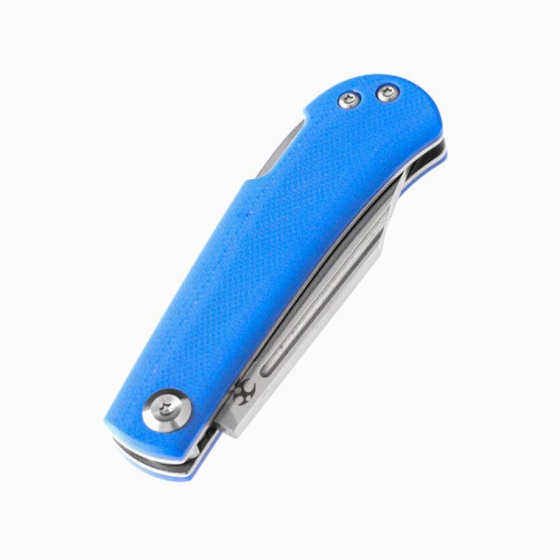 Wedge Back Lock Knife Blue G10 Handle (2.45” 154CM Blade) Nick Swan Design-T2026B7 Blue | Folding Pocket Knives