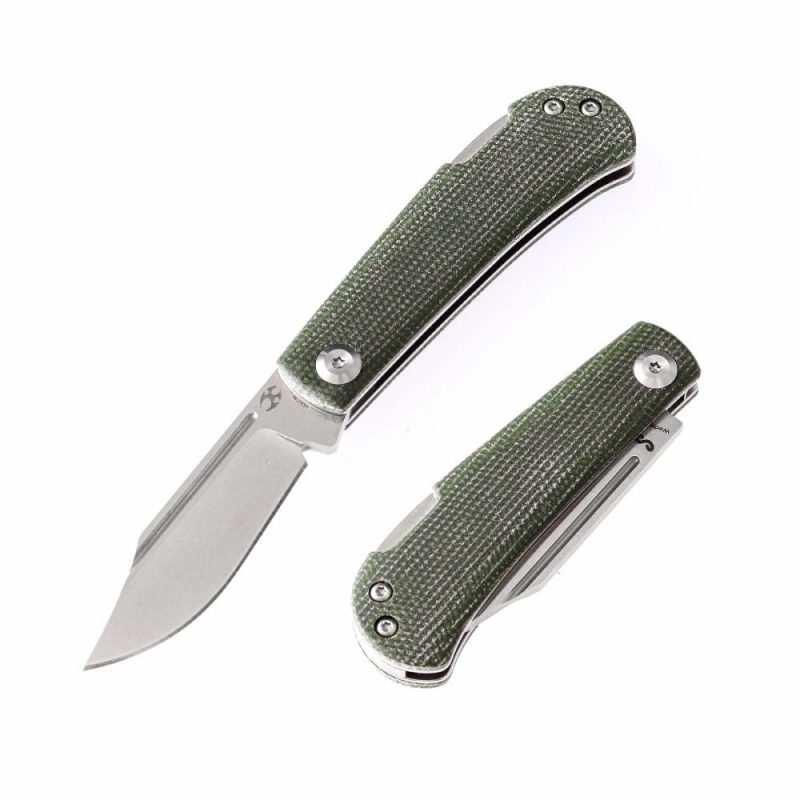 Wedge Back Lock Knife Green Micarta Handle (2.45”154CM Blade) Nick Swan Design-T2026B4 Green | Folding Pocket Knives