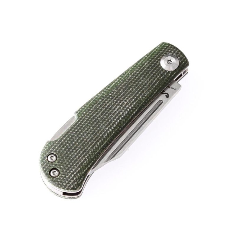 Wedge Back Lock Knife Green Micarta Handle (2.45”154CM Blade) Nick Swan Design-T2026B4 Green | Folding Pocket Knives