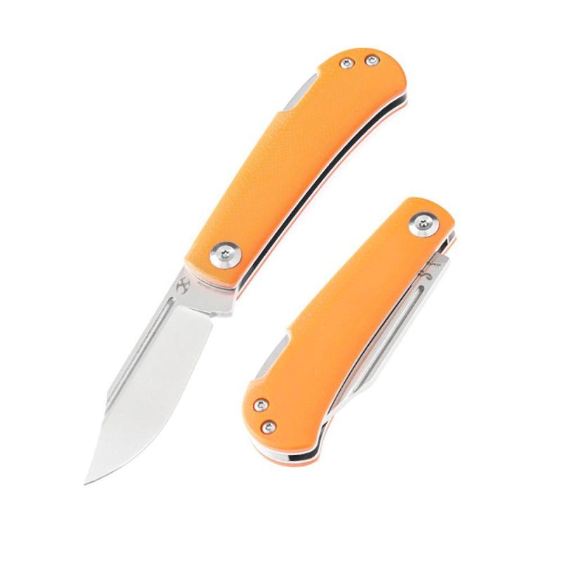 Wedge Back Lock Knife Orange G10 Handle (2.45” 154CM Blade) Nick Swan Design-T2026B8 Orange | Folding Pocket Knives