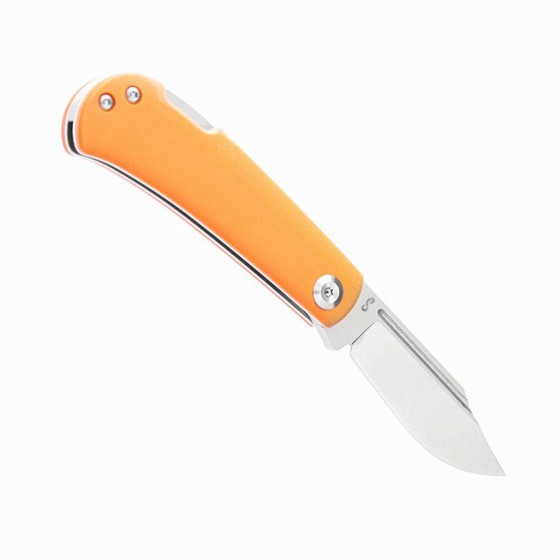 Wedge Back Lock Knife Orange G10 Handle (2.45” 154CM Blade) Nick Swan Design-T2026B8 Orange | Folding Pocket Knives