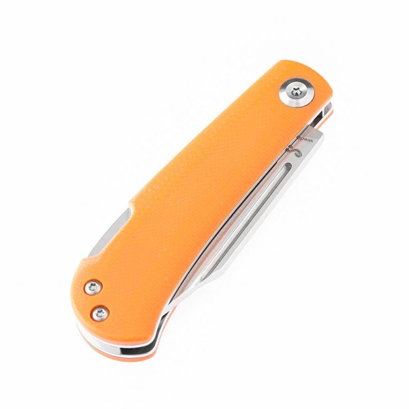 Wedge Back Lock Knife Orange G10 Handle (2.45” 154CM Blade) Nick Swan Design-T2026B8 Orange | Folding Pocket Knives