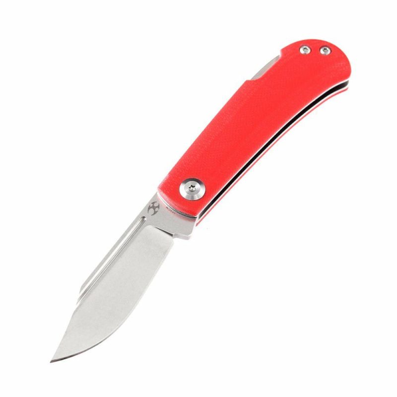 Wedge Back Lock Knife Red G10 Handle (2.45” 154CM Blade) Nick Swan Design-T2026B2 Red | Folding Pocket Knives