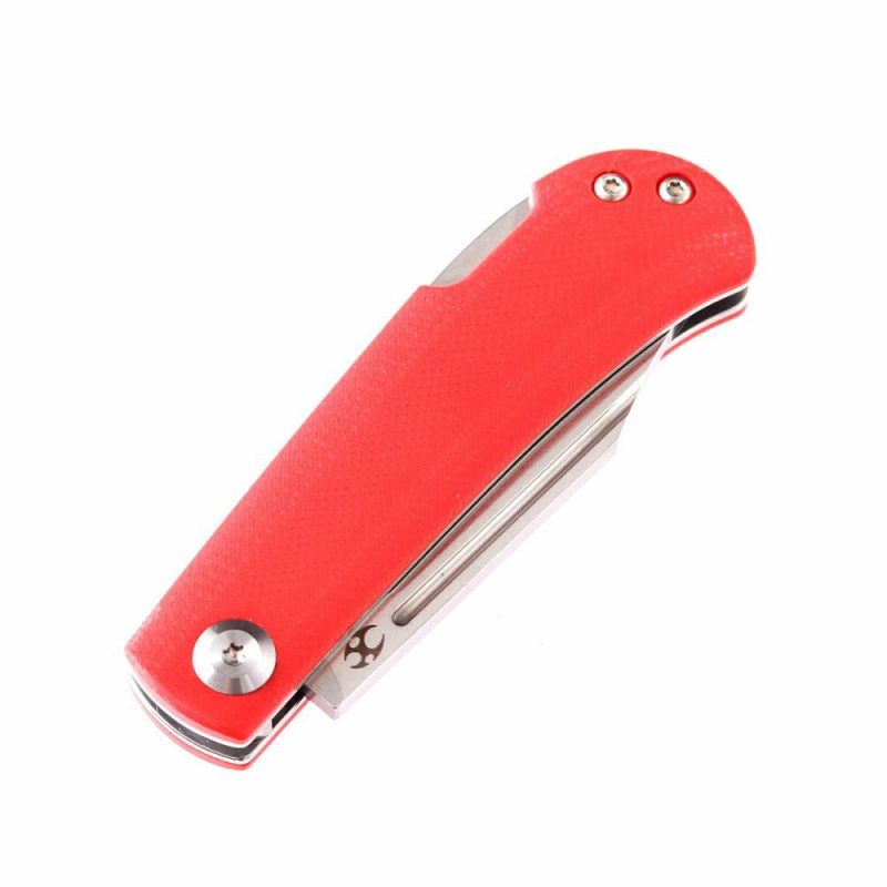 Wedge Back Lock Knife Red G10 Handle (2.45” 154CM Blade) Nick Swan Design-T2026B2 Red | Folding Pocket Knives