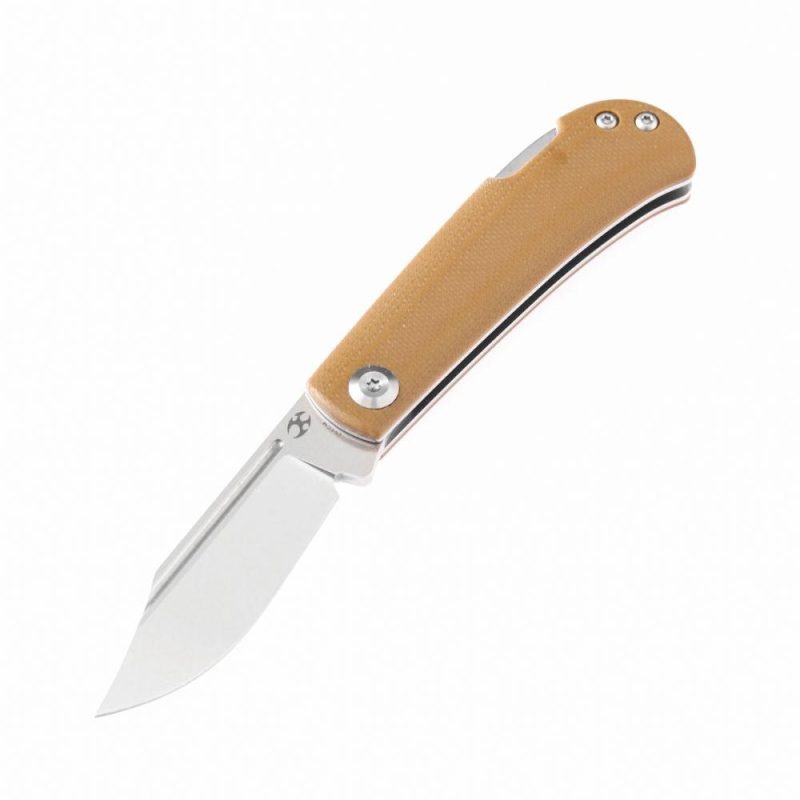 Wedge Back Lock Knife Yellowish-Brown G10 Handle (2.45” 154CM Blade) Nick Swan Design-T2026B9 Yellowish-Brown | Folding Pocket Knives