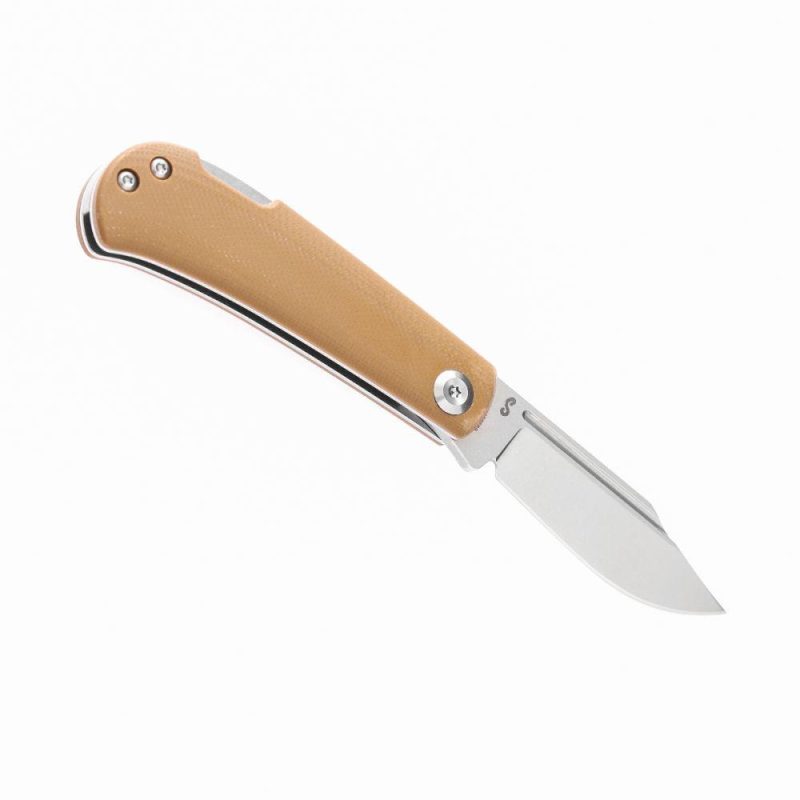 Wedge Back Lock Knife Yellowish-Brown G10 Handle (2.45” 154CM Blade) Nick Swan Design-T2026B9 Yellowish-Brown | Folding Pocket Knives