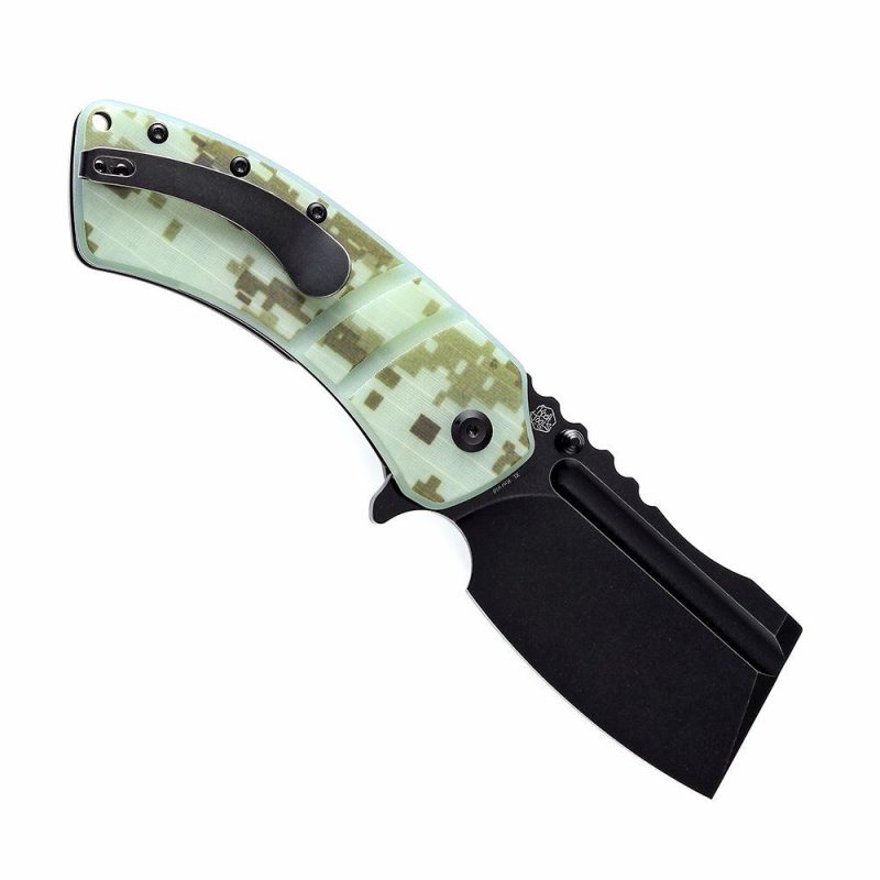 XL Korvid T1030B2 Black Stonewashed 154CM Blade Jade and Camouflage G10 Handle Designed by Koch Tools Jade Camouflage | Folding Pocket Knives