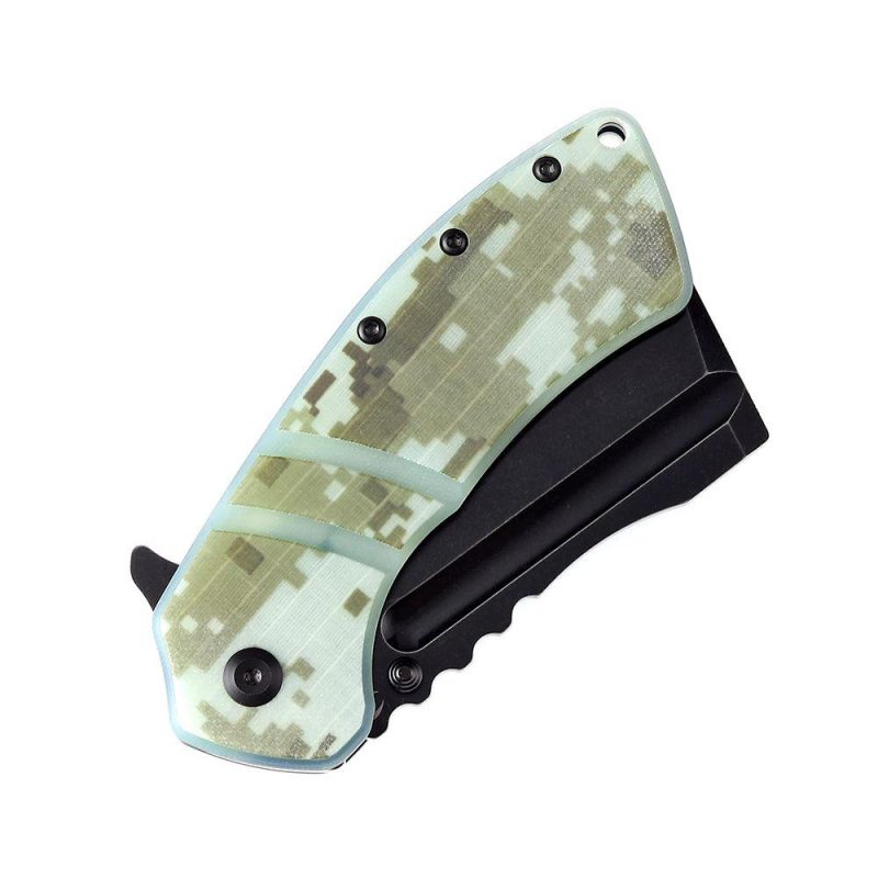 XL Korvid T1030B2 Black Stonewashed 154CM Blade Jade and Camouflage G10 Handle Designed by Koch Tools Jade Camouflage | Folding Pocket Knives