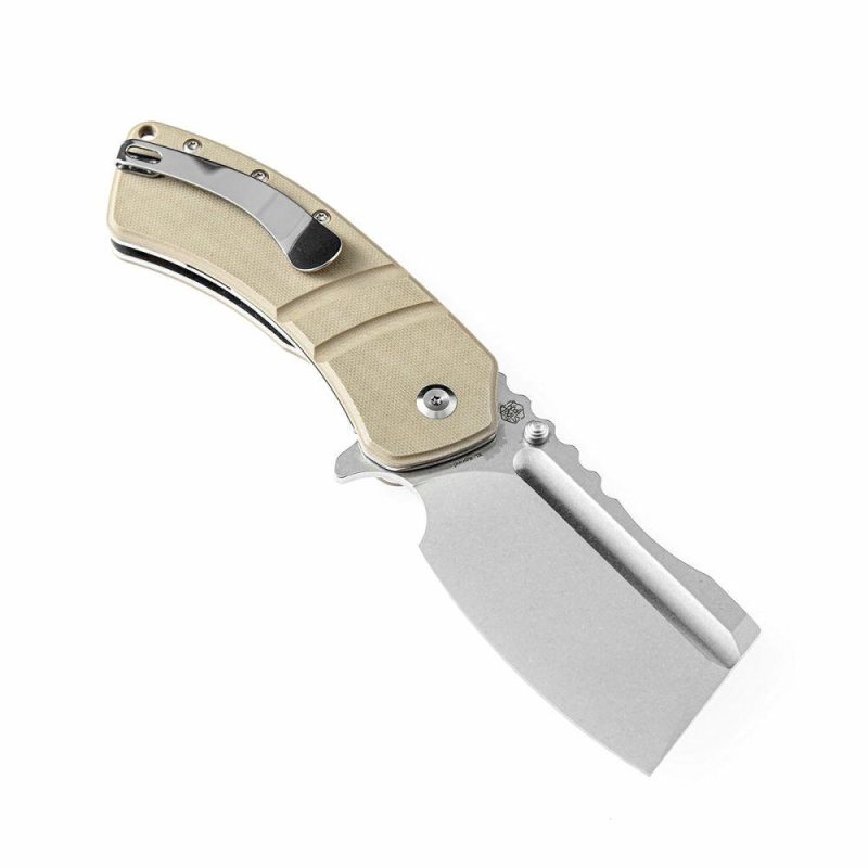 XL Korvid Thumb Studs/ Flipper Light Sand G10 Handle(3.55” 154CM Blade)Koch Tools Design-T1030A5 Light Sand | Folding Pocket Knives