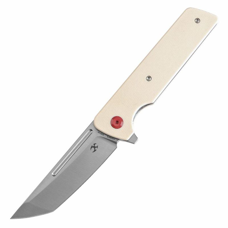 Anomaly Flipper Knife Ivory G10 Handle (3.14”CPM S35VN Blade) Dirk Pinkerton-K2038T5 Ivory | Folding Pocket Knives