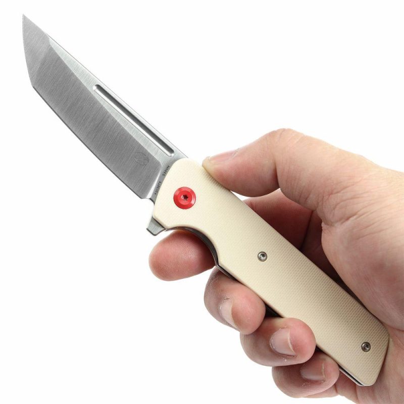 Anomaly Flipper Knife Ivory G10 Handle (3.14”CPM S35VN Blade) Dirk Pinkerton-K2038T5 Ivory | Folding Pocket Knives