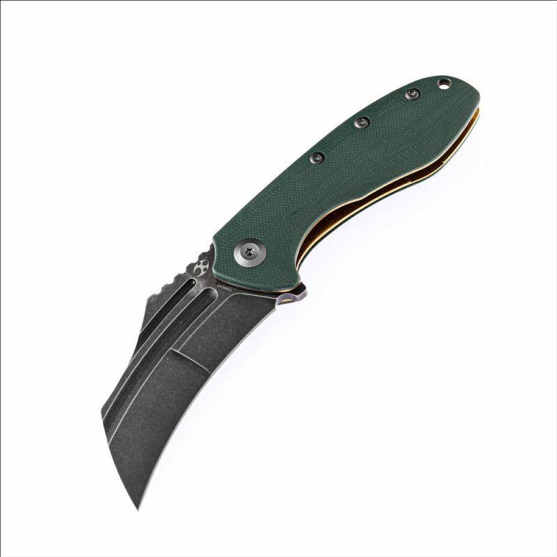 KTC3 T1031A2 Black TiCn Coated 154CM Blade Green G10 Handle with Koch Tools Design | Folding Pocket Knives