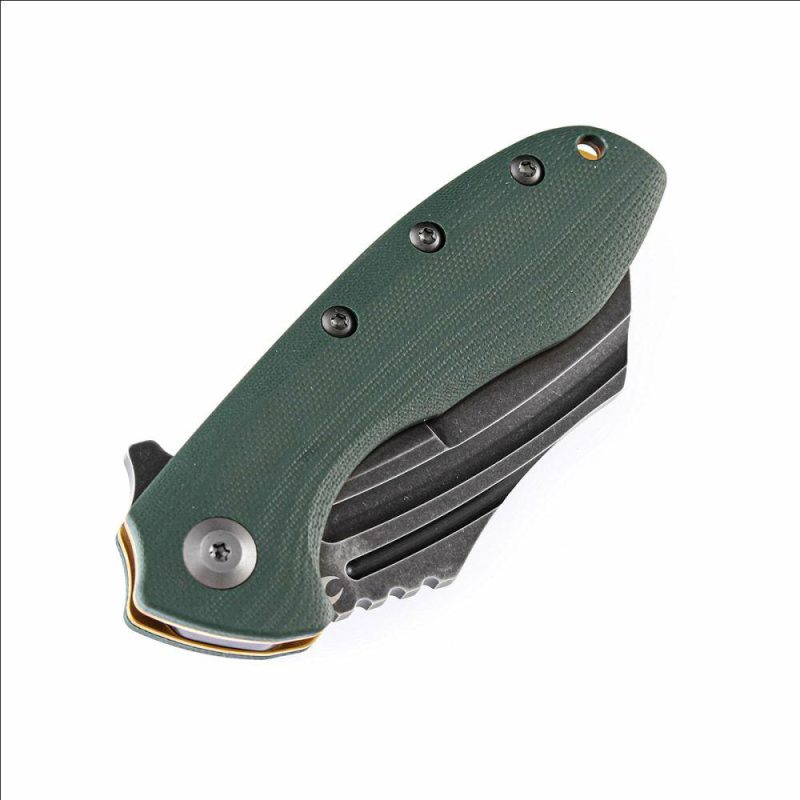 KTC3 T1031A2 Black TiCn Coated 154CM Blade Green G10 Handle with Koch Tools Design | Folding Pocket Knives