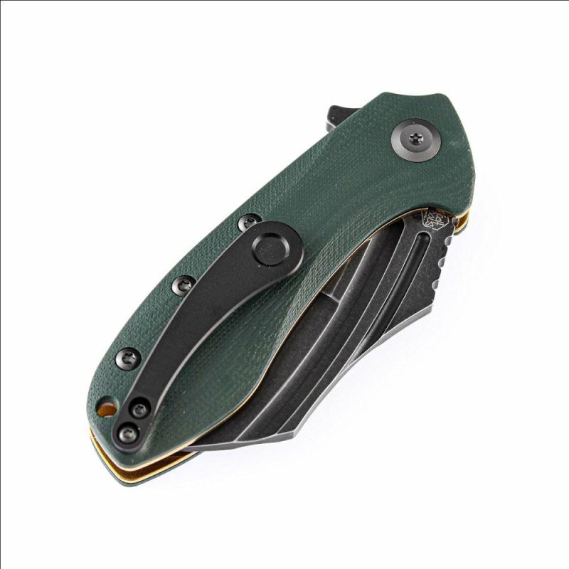 KTC3 T1031A2 Black TiCn Coated 154CM Blade Green G10 Handle with Koch Tools Design | Folding Pocket Knives