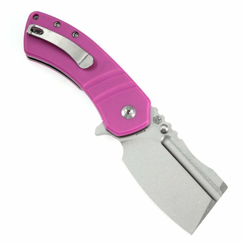 M+ Korvid Thumb Studs/Flipper Knife Pink G10 Handle (3.07’‘ 154CM Blade ) Koch Tools Design-T2030B4U Pink | Folding Pocket Knives