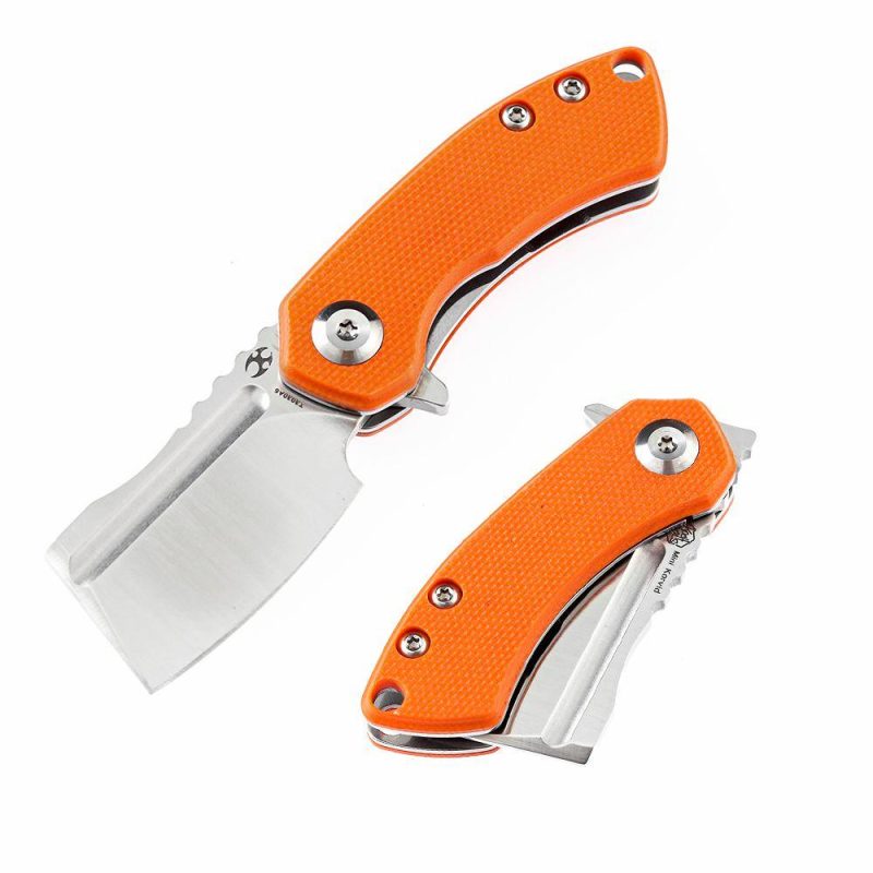 Mini Korvid Flipper Knife Orange G10 Handle (1.45” 154CM Blade) Koch Tools Design -T3030A6 Orange | Folding Pocket Knives