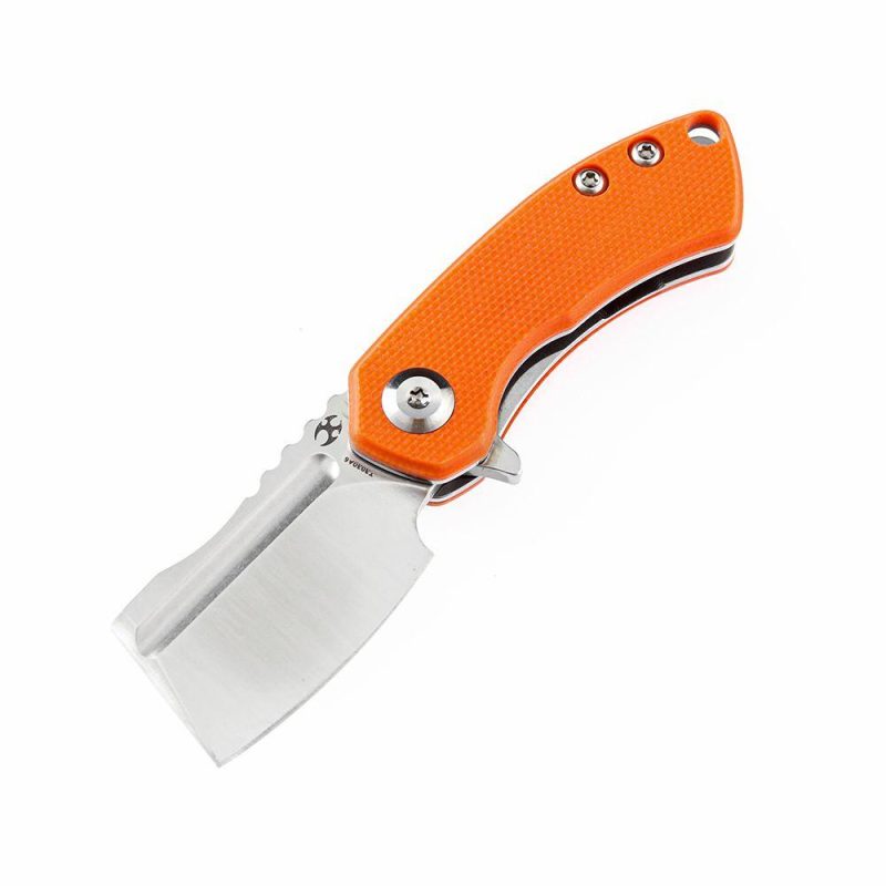 Mini Korvid Flipper Knife Orange G10 Handle (1.45” 154CM Blade) Koch Tools Design -T3030A6 Orange | Folding Pocket Knives