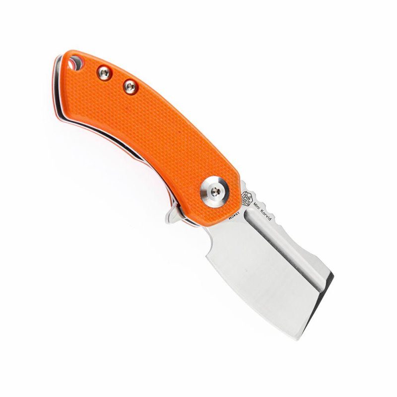 Mini Korvid Flipper Knife Orange G10 Handle (1.45” 154CM Blade) Koch Tools Design -T3030A6 Orange | Folding Pocket Knives