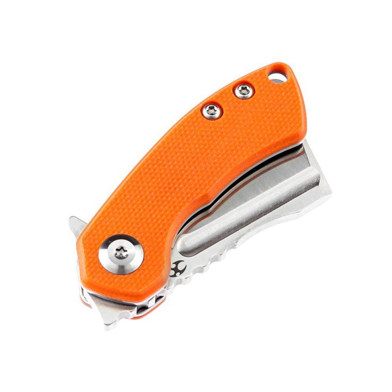 Mini Korvid Flipper Knife Orange G10 Handle (1.45” 154CM Blade) Koch Tools Design -T3030A6 Orange | Folding Pocket Knives