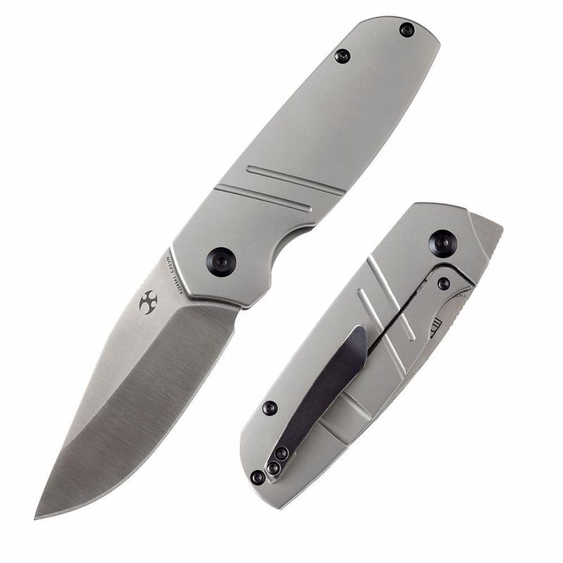 Turaco K2049A1 Satin CPM-S35VN Blade Bead Blasted Titanium Handle Jared Price Design Gray | Folding Pocket Knives