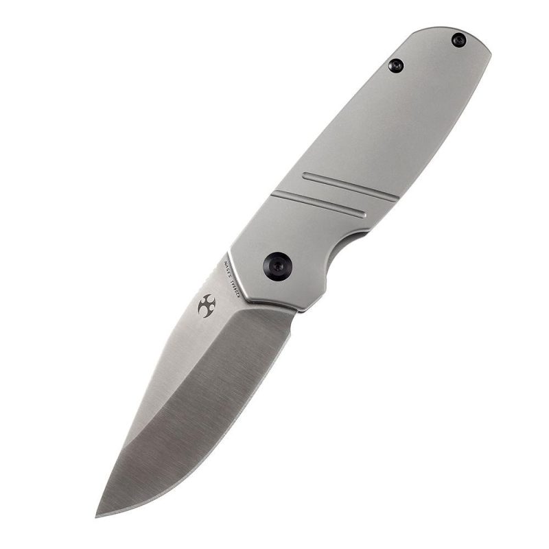 Turaco K2049A1 Satin CPM-S35VN Blade Bead Blasted Titanium Handle Jared Price Design Gray | Folding Pocket Knives