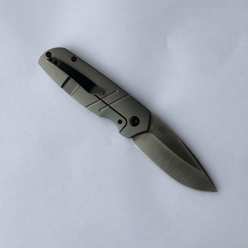 Turaco K2049A1 Satin CPM-S35VN Blade Bead Blasted Titanium Handle Jared Price Design Gray | Folding Pocket Knives