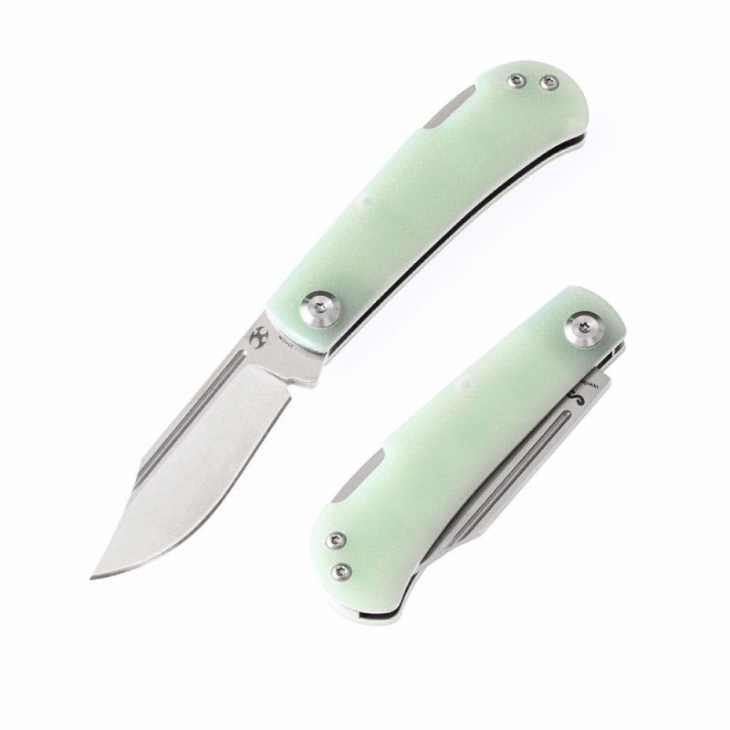 Wedge Back Lock Knife Natural G10 Handle (2.45” 154CM Blade) Nick Swan Design-T2026B6 Jade | Folding Pocket Knives