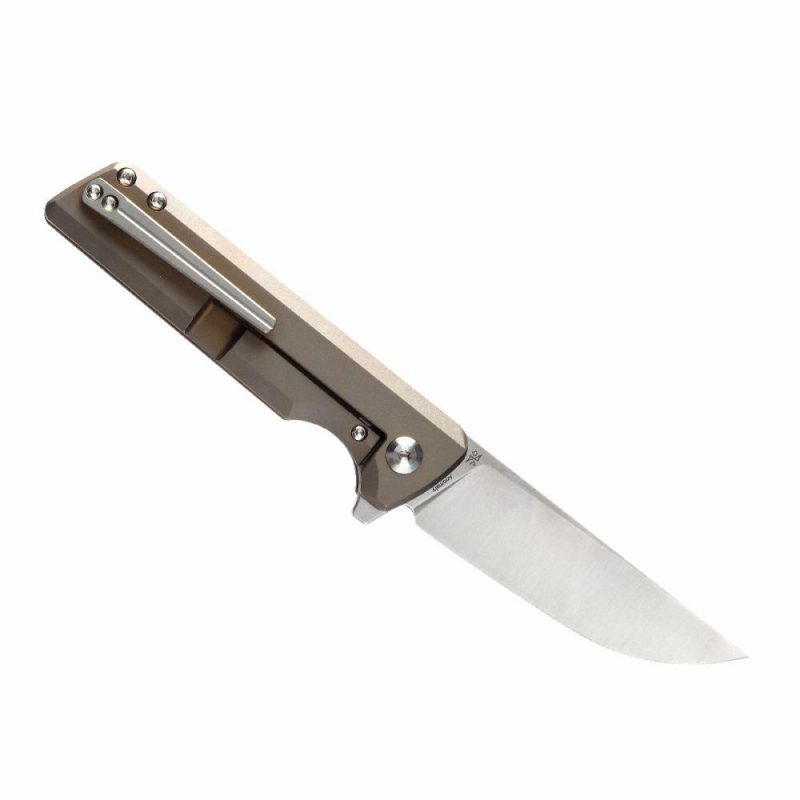 Anomaly Flipper Knife Bronze Anodized Titanium Handle (3.14”CPM-S35VN Blade) Dirk Pinkerton-K2038A1 Bronze | Folding Pocket Knives