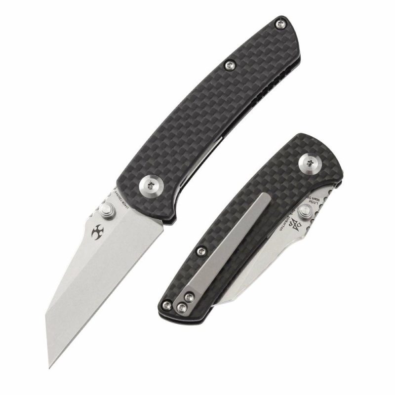 Little Main Street Thumb Studs Knife Carbon Fiber Handle (2.26'' 154CM Blade) Dirk Pinkerton Design -T2015A3 | Folding Pocket Knives