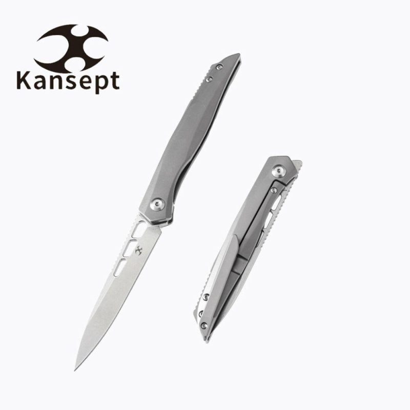 lucky Star K1013A1 CPM-S35VN Drop Point Blade Titanium Handle with MaxTkachuk Design | Folding Pocket Knives