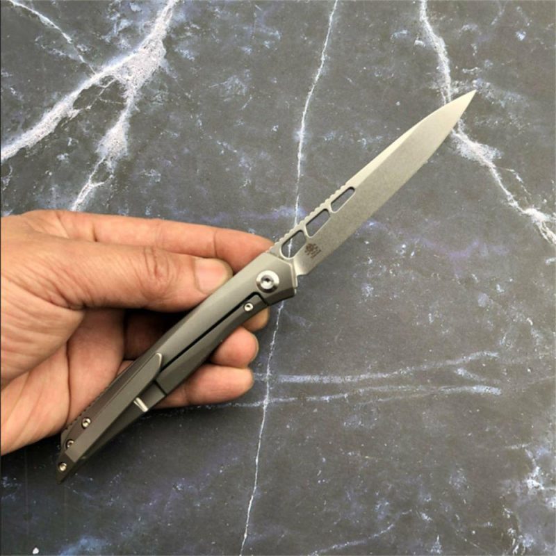 lucky Star K1013A1 CPM-S35VN Drop Point Blade Titanium Handle with MaxTkachuk Design | Folding Pocket Knives