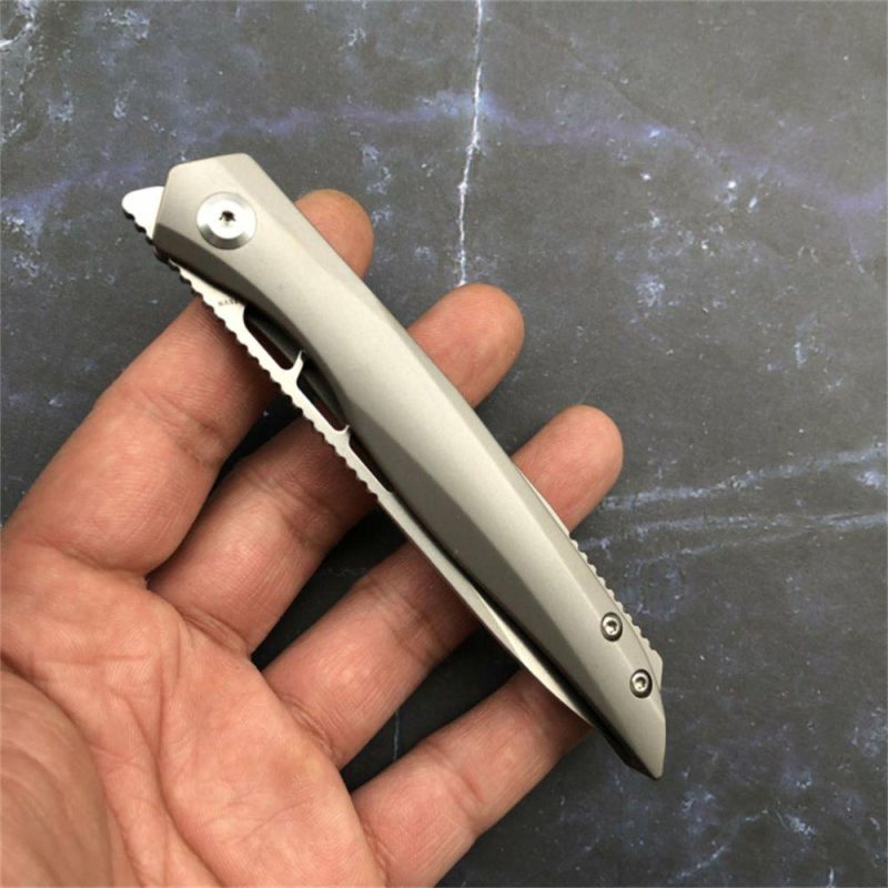 lucky Star K1013A1 CPM-S35VN Drop Point Blade Titanium Handle with MaxTkachuk Design | Folding Pocket Knives